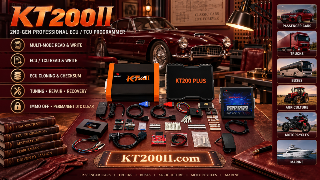 Technician monitoring ECU Bench programming voltage and current on a regulated power supply