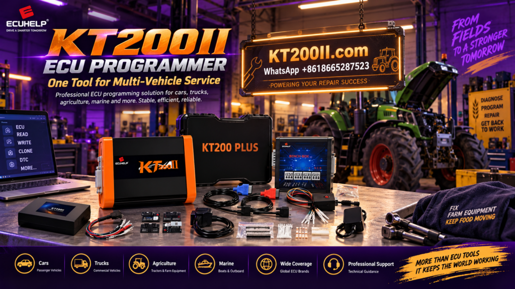 Automotive technician diagnosing ECU communication failure during programming process
