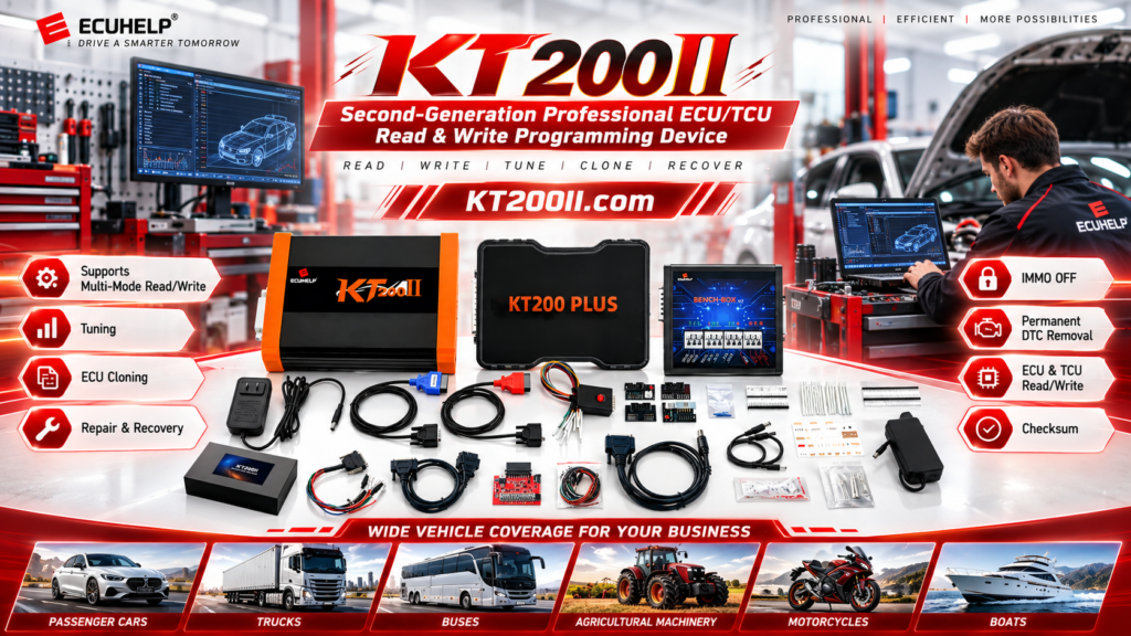 Technician labeling ECU programming equipment and recording adapter usage in a workshop asset register