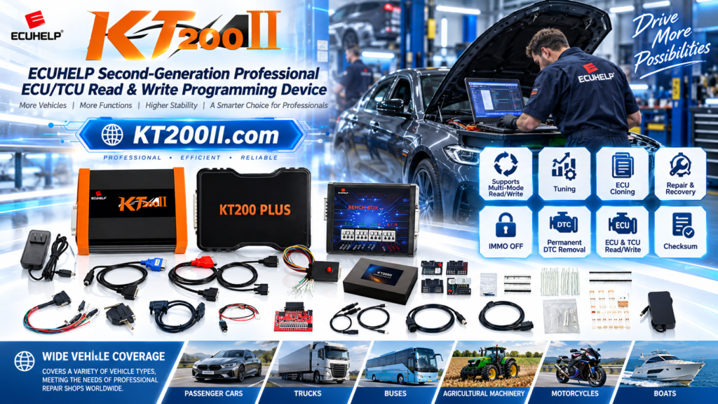 Technician checking ECU programming software and firmware versions before an update