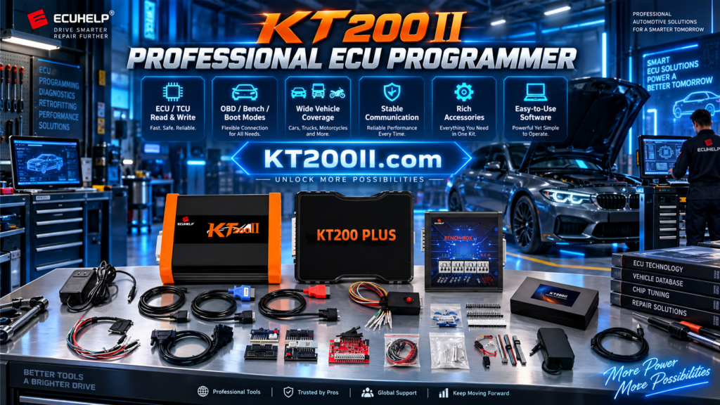 Virtual Read versus physical ECU read workflow using KT200II ECU programming equipment